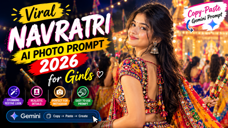 Viral Navratri AI Photo Prompt for Girls: Copy-Paste Gemini Prompt 2026