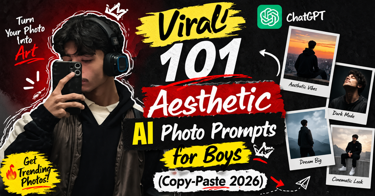 Viral 101 Aesthetic AI Photo Prompts for Boys (Copy-Paste 2026)
