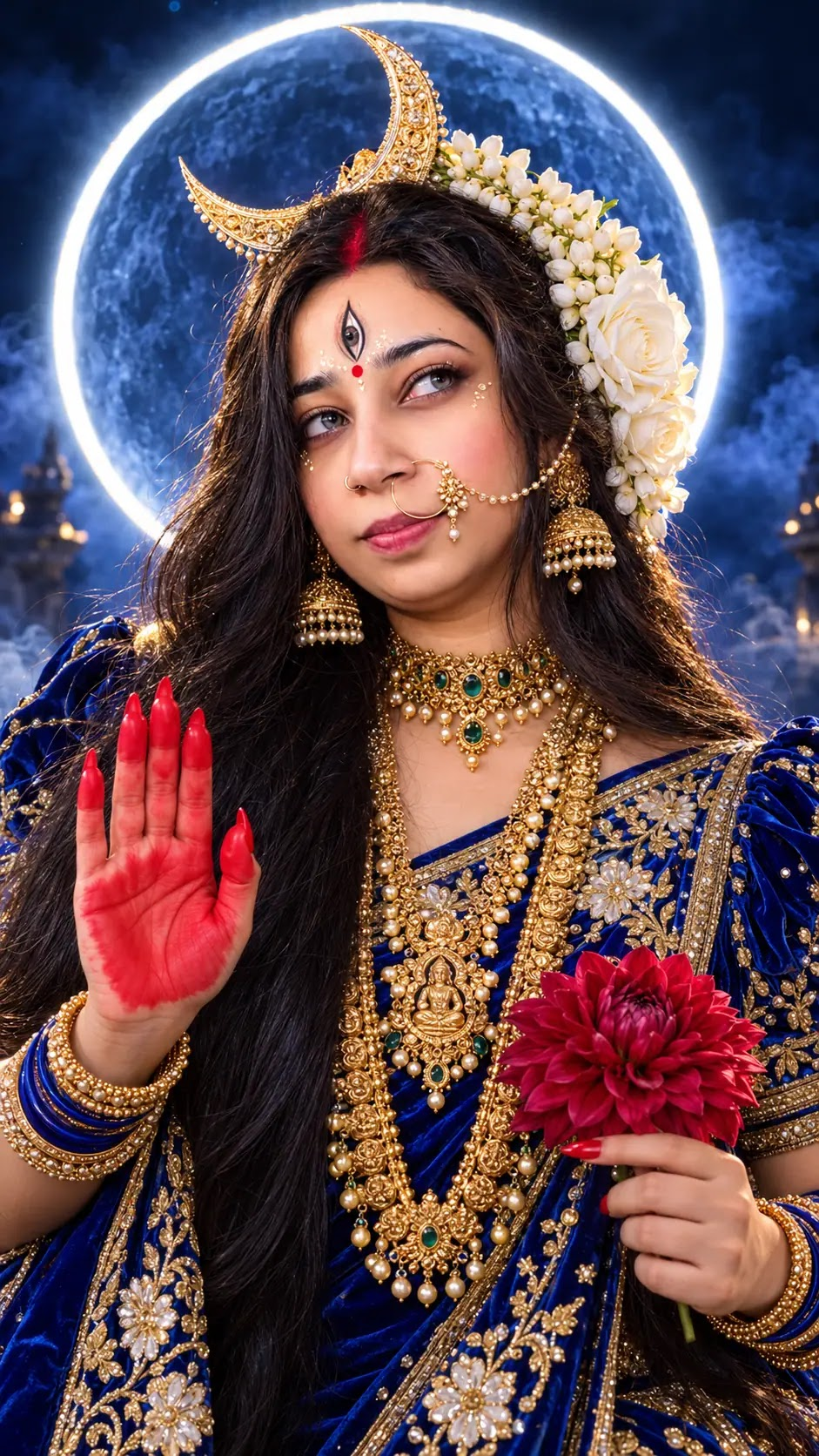 Day 3 โ Maa Chandraghanta Look