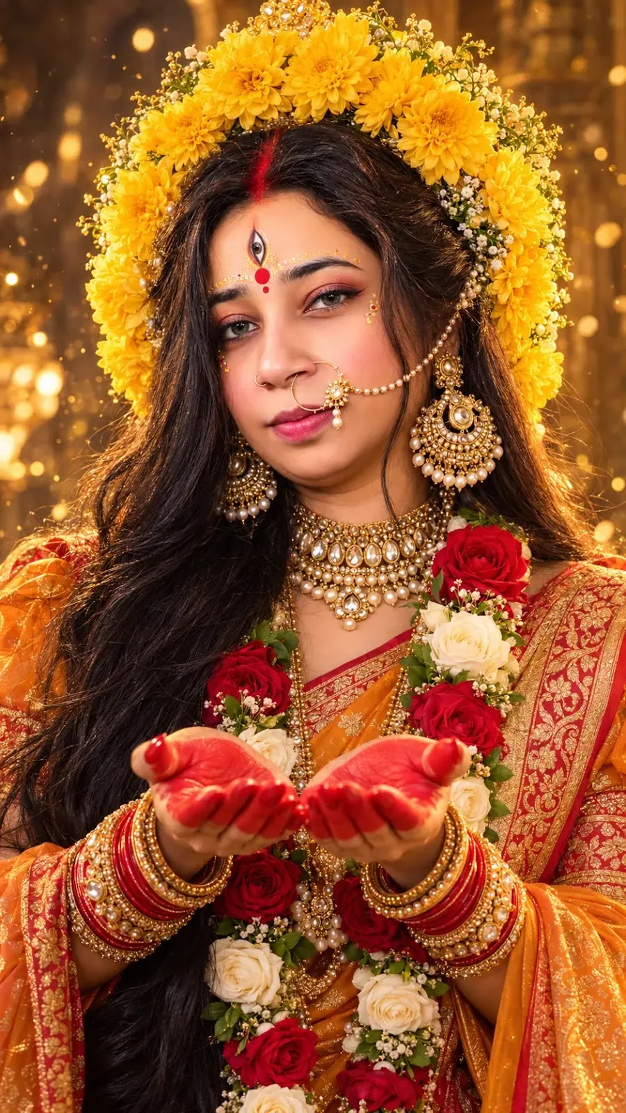 Day 4 โ Maa Kushmanda Look