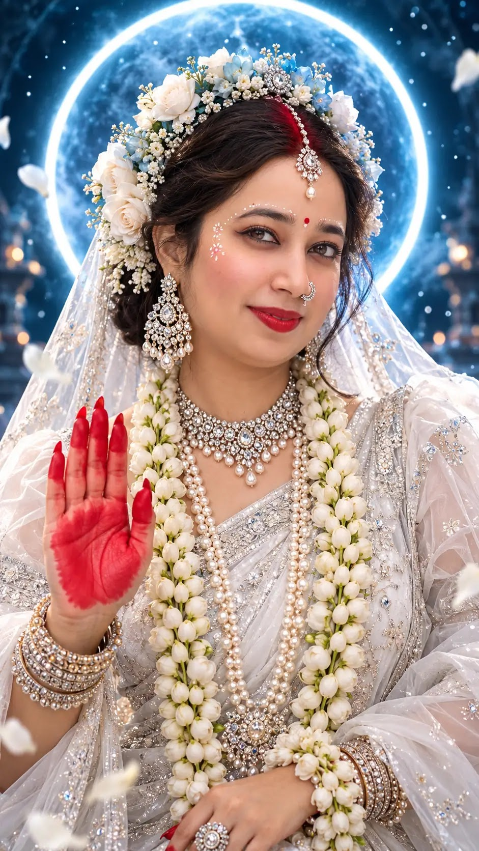 Day 8 โ Maa Mahagauri Look