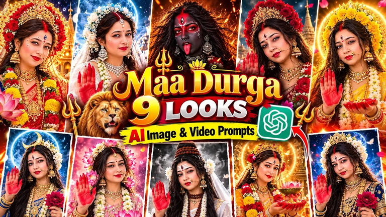 Maa Durga 9 Looks AI Image Video Prompts 2026 : Full Guide